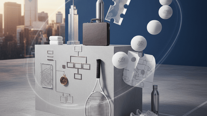 테니스 코트와 라켓