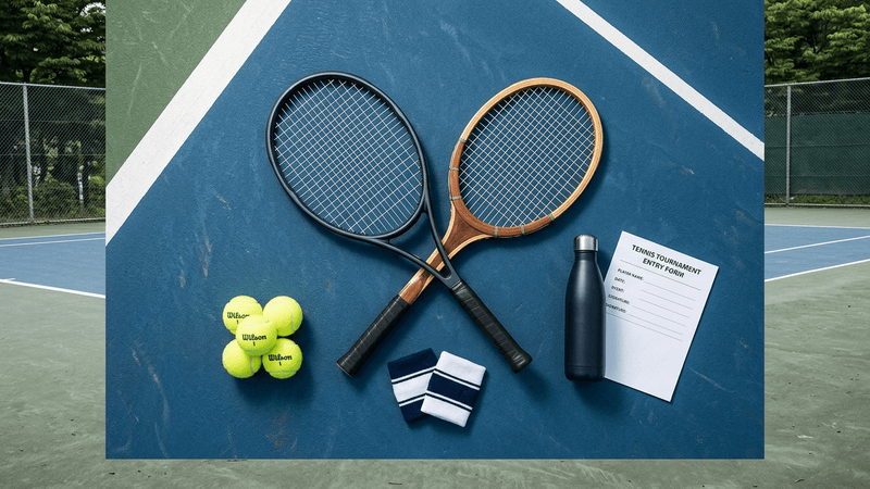 테니스 대회 준비 장비 이미지